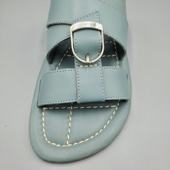 Free People Sandal Sloan Buckle Size 7 and 7.5 Blue (Stormy Sea) NIB - Picture 7 of 8